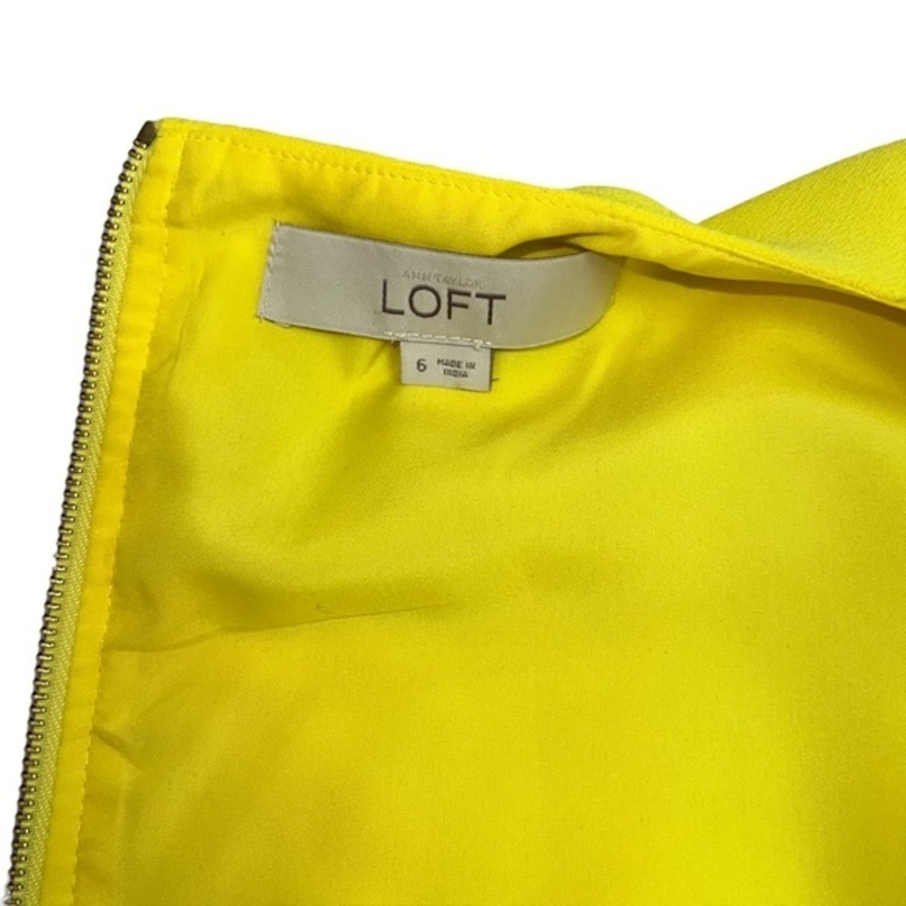 LOFT DRESS yellow and grey. size 8 - Picture 5 of 5